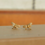 Load image into Gallery viewer, Diamond Butterfly Studs