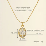 Load image into Gallery viewer, 18k Gold Plated Halo Pendant Necklace