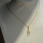 Load image into Gallery viewer, 18k Oval Zircon Pendant Necklace