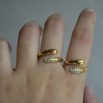 Load image into Gallery viewer, 18K Diamond Zircon Open Ring