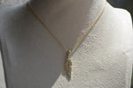 Load image into Gallery viewer, 18K Feather pendant necklace
