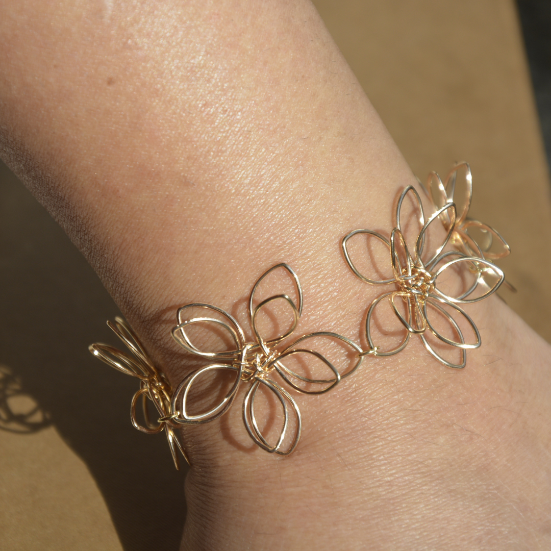 Retro Flower Leaf Bracelet
