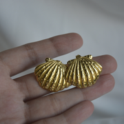 18K Seashell Studs