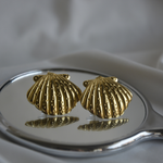 Load image into Gallery viewer, 18K Seashell Studs