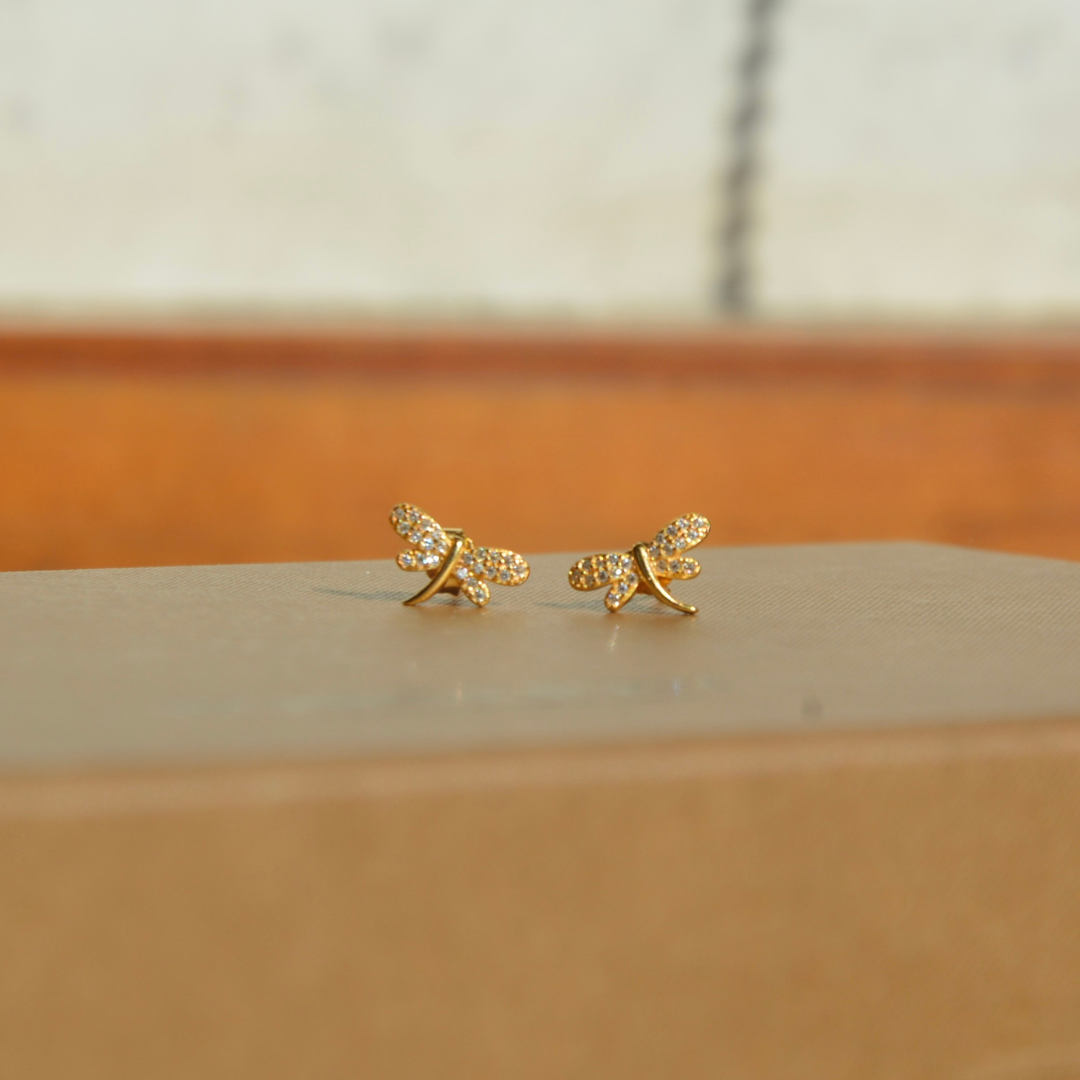 Diamond Butterfly Studs