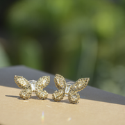 Diamond Butterfly studs