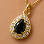 Load image into Gallery viewer, 18K Gold Plated Black Teardrop Pendant Necklace