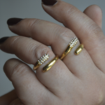 Load image into Gallery viewer, 18K Diamond Zircon Open Ring