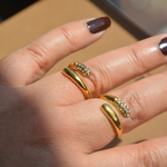 Load image into Gallery viewer, 18K Diamond Zircon Open Ring