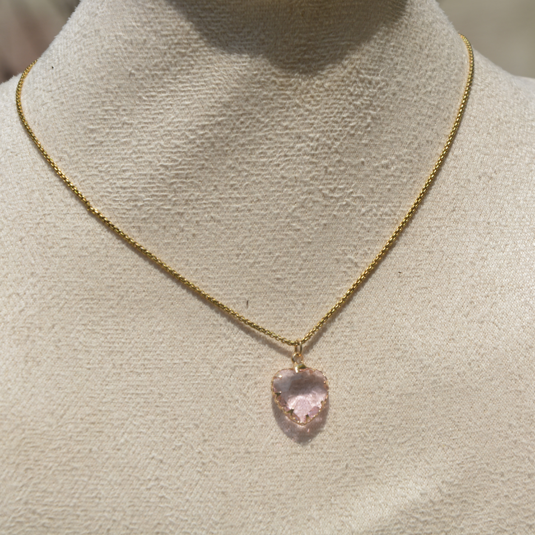 Blush Heart Pendant Necklace