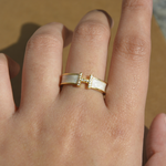 Load image into Gallery viewer, Diamond 'H' Shaped Ring
