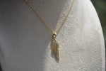 Load image into Gallery viewer, 18K Feather pendant necklace