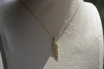 Load image into Gallery viewer, 18K Feather pendant necklace