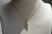 18K Feather pendant necklace