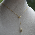 Load image into Gallery viewer, 18K Water droplet pendant necklace