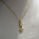 Load image into Gallery viewer, 18K Rose inlay pendant necklace