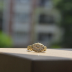 Load image into Gallery viewer, 18k oval shaped clock ring