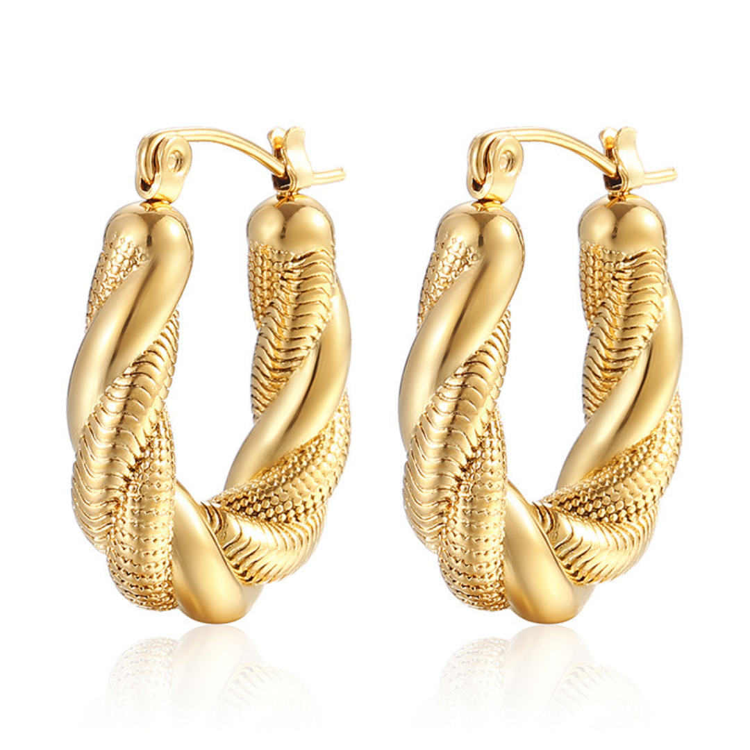 18K Gold Plated Croissant Hoops