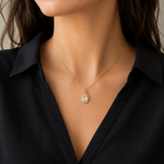 Load image into Gallery viewer, 18k Gold Plated Halo Pendant Necklace